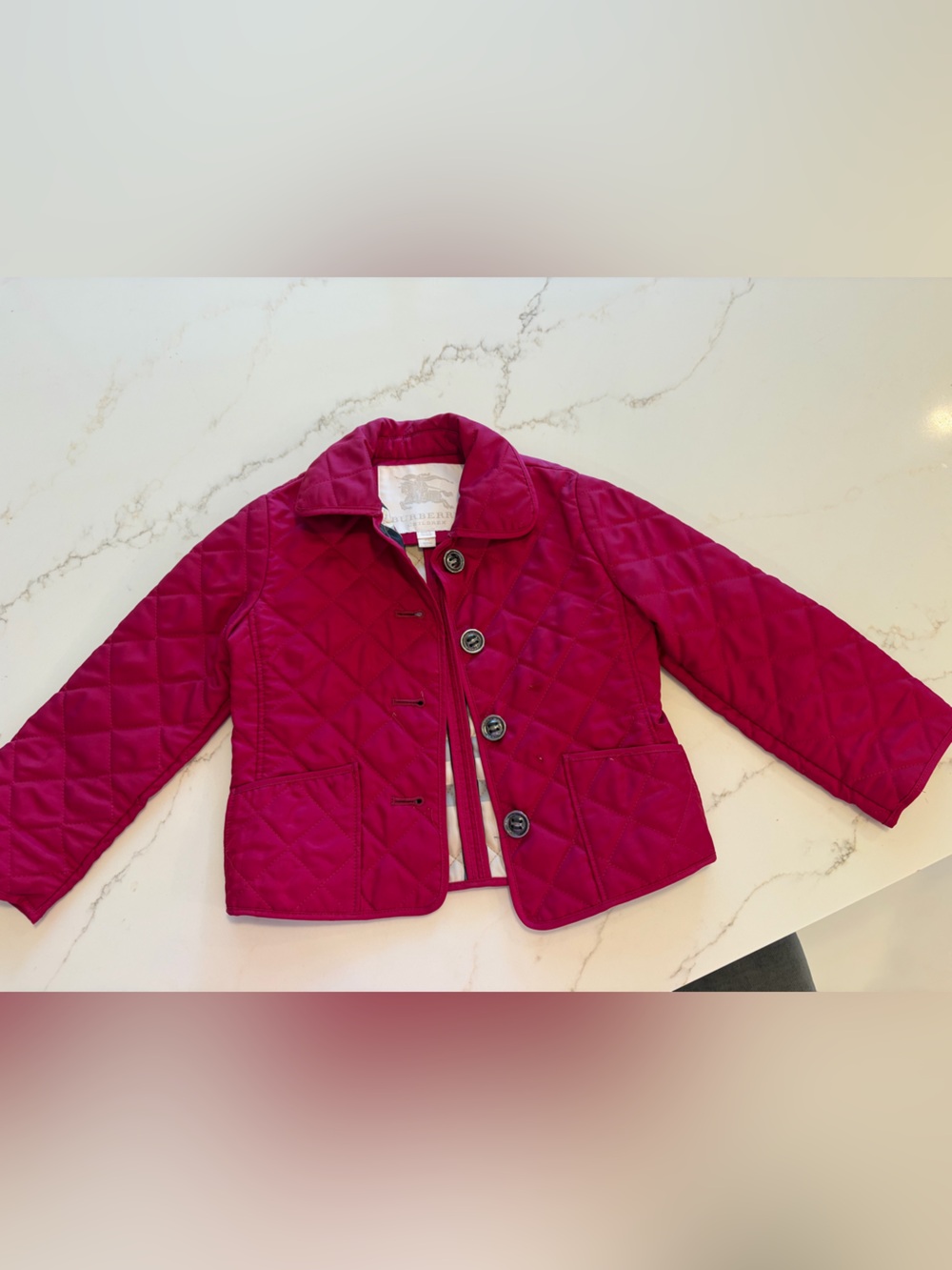 Toddler girls quilted Burberry jacket